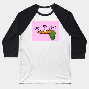 Bunny Mouth With Carrot Face Mask (Pink) Baseball T-Shirt